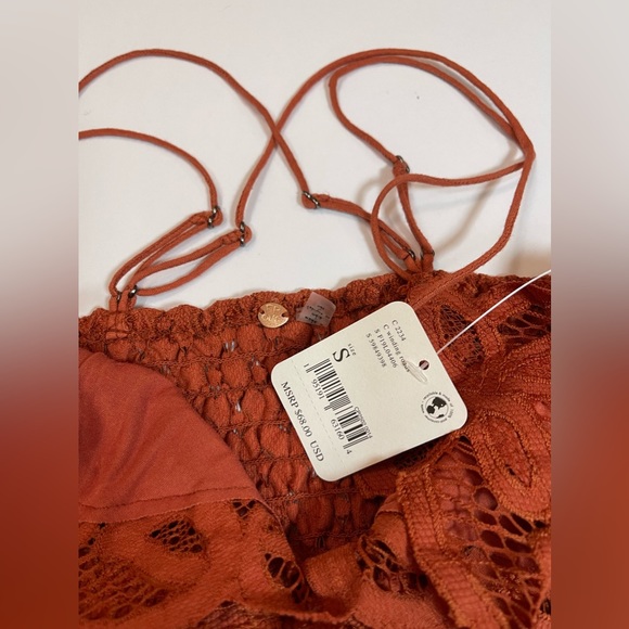 #139 Free People NWT Adella Rust Ruffle Cami Tank - Picture 4 of 4